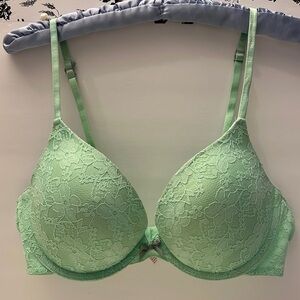 Green lace Exhilaration push up bra size 36C